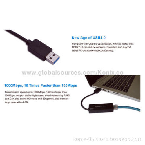 High-speed Gigabit USB 3.0 Ethernet Adapter